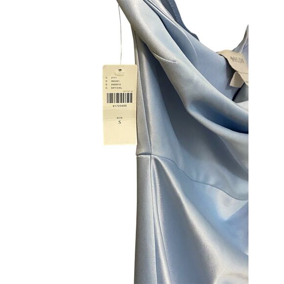 NWT BHLDN Anthropologie Danielle Strapless Satin Maxi Dress Small Side Slit Gown - Picture 8 of 10